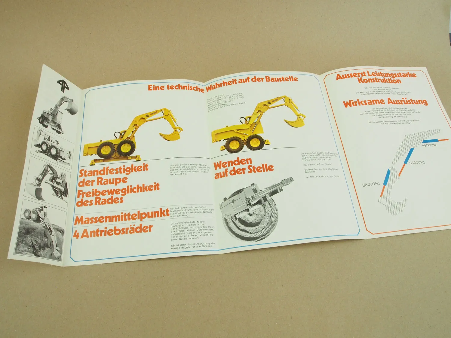 Prospekt Pingon 900L retro Sitting Bull Hydraulikbagger mit 120 PS um 1970