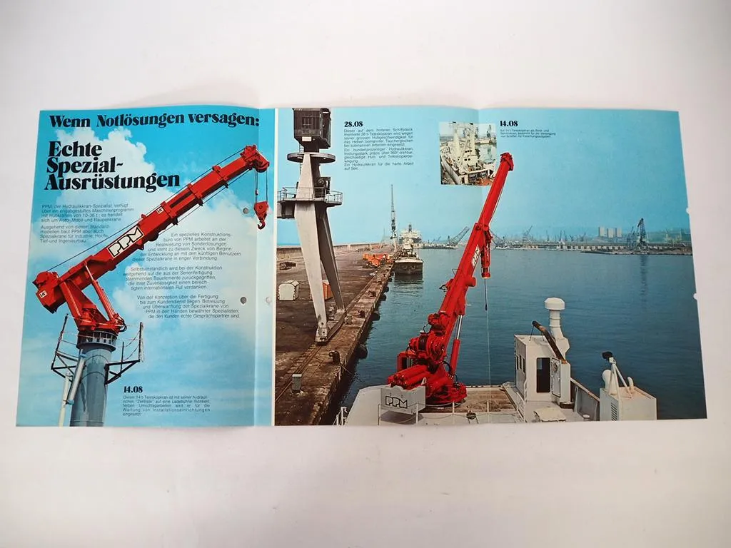 Prospekt Poclain PPM Spezial Ausrüstungen Teleskopkran Gitterausleger 1978