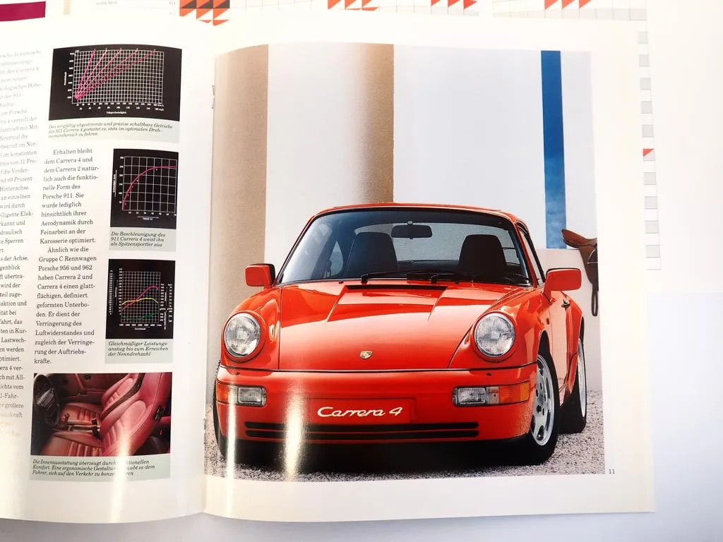 Prospekt Porsche 911 Carrera Turbo 928 S4 GT 944 S2 Farben Techn. Daten 1991