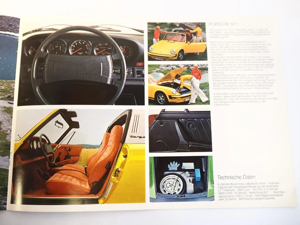 Prospekt Porsche 911 G-Modelle 924 Carrera Turbo mit 2.0 bis 3.0L von ca. 1977