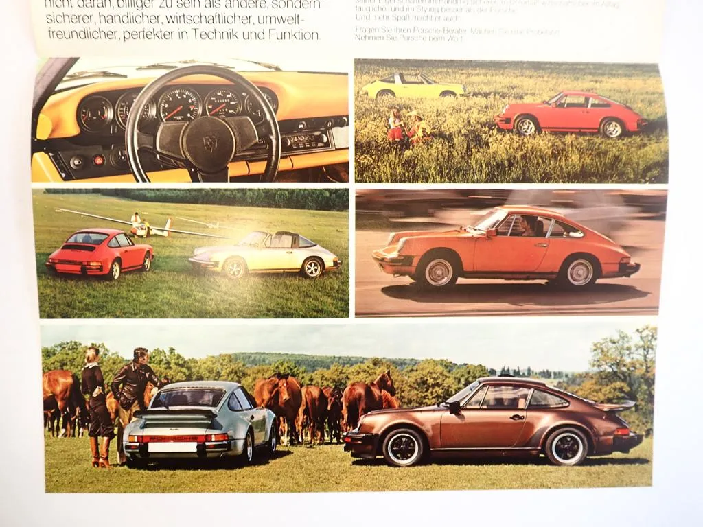 Prospekt Porsche 911 G-Modelle mit 2.7 bis 3.0L und 165 bis 260 PS von ca. 1977