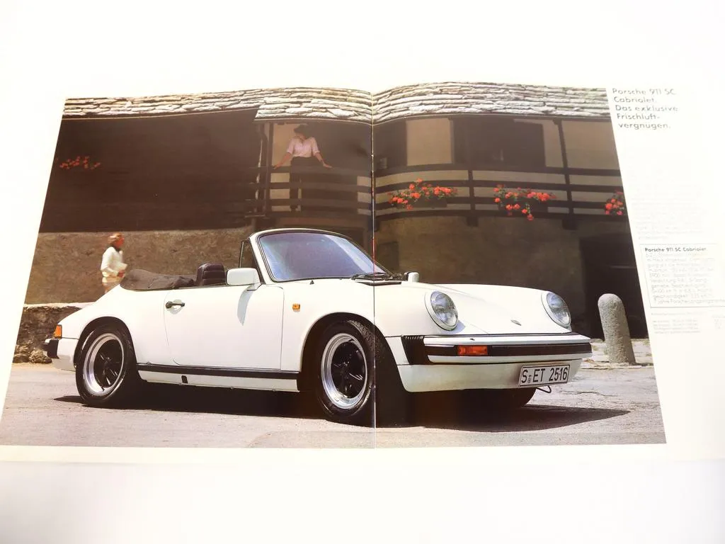 Prospekt Porsche 911 SC Turbo 924 928S 944 mit 125 bis 300 PS von 1982