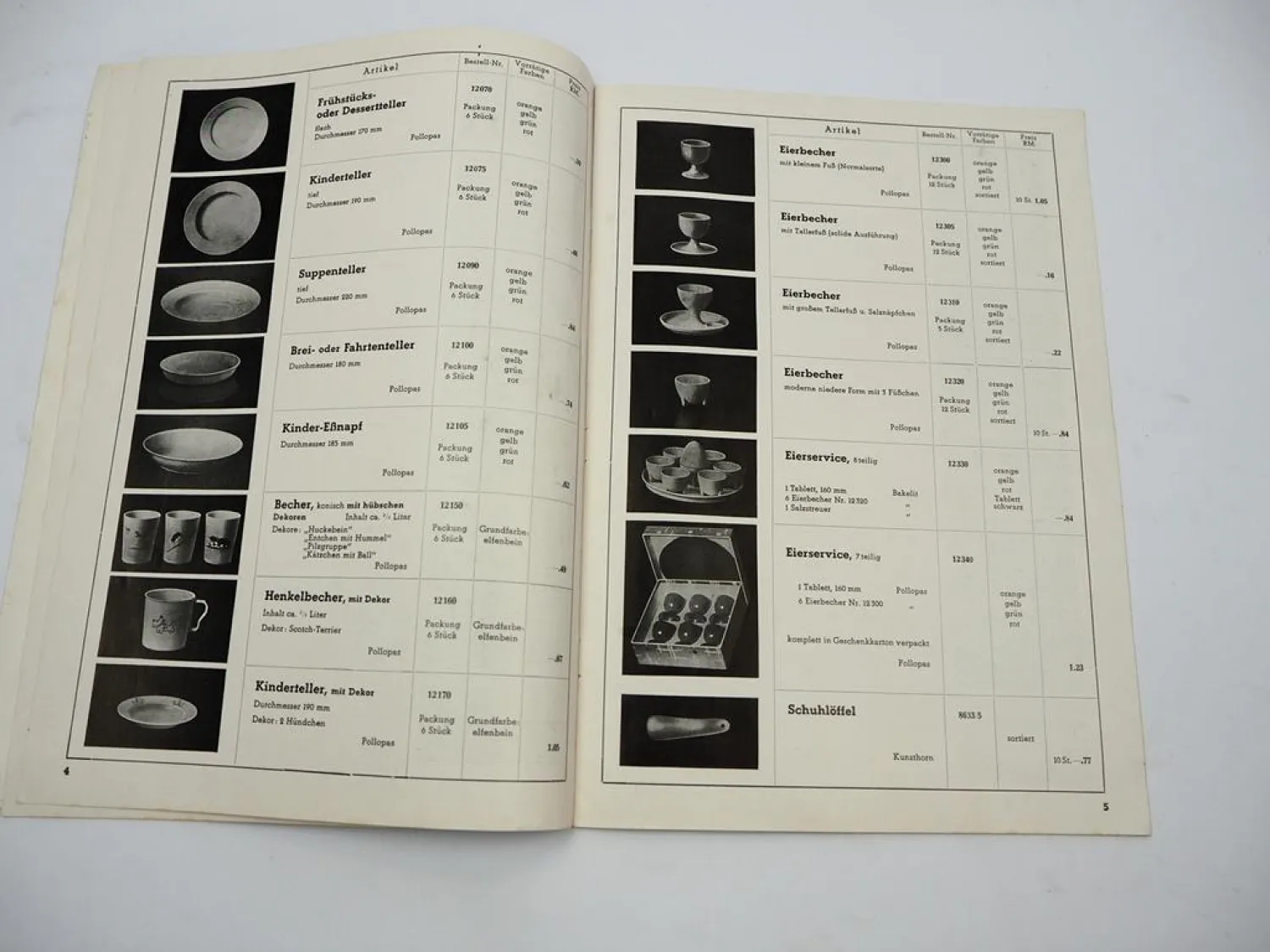 Prospekt Presstoffwaren Art deco Eisenfuchs 1938 Geschirr Bakelit Kunststoff