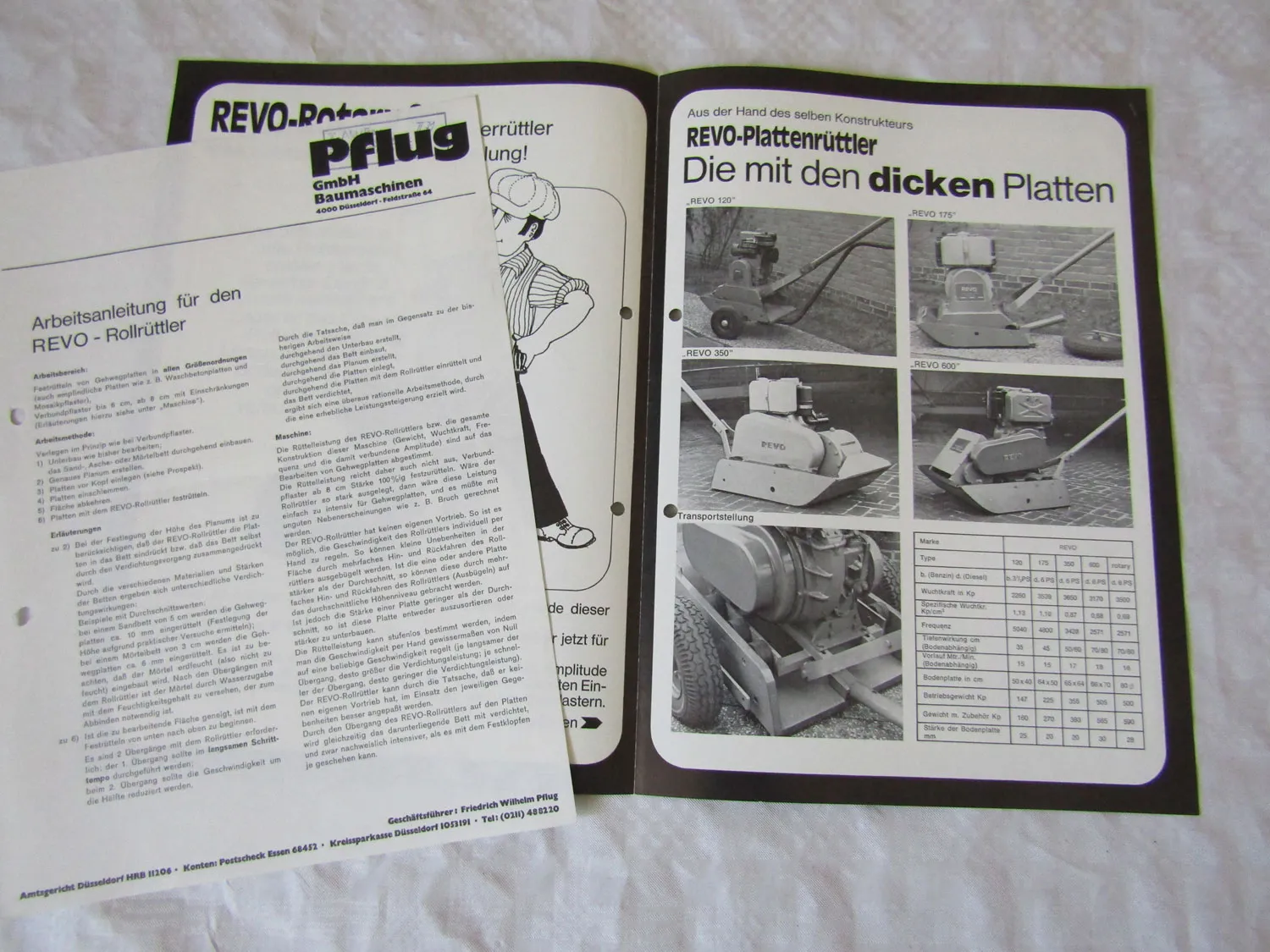 Prospekt Revo Rotary 90 Rollrüttler mit Arbeitsanleitung