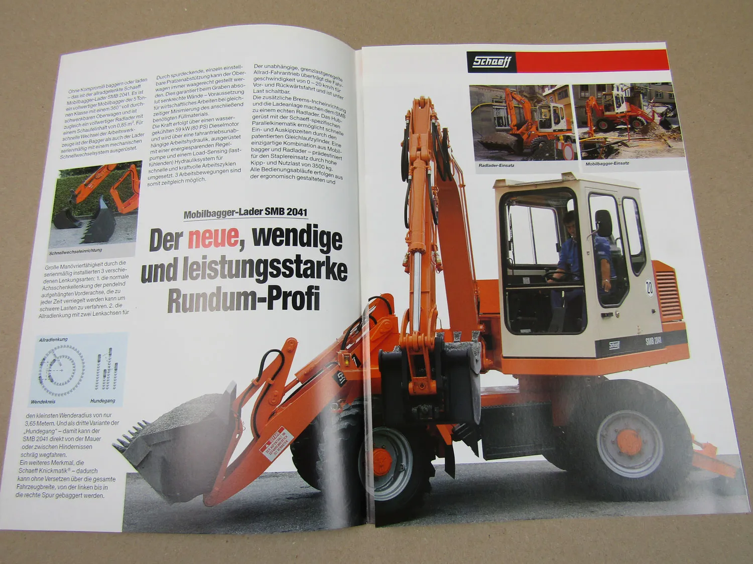 Prospekt Schaeff SMB 2041 Mobilbagger-Lader 5/1995