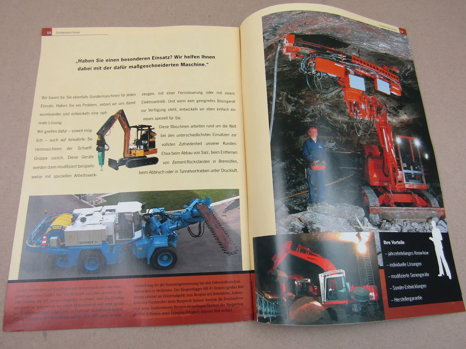 Prospekt Schaeff Tunnelvortriebs- Bergbau- und Sondermaschinen ITC TE WS