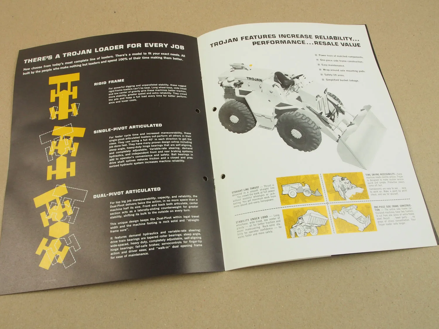 Prospekt TROJAN four wheel drive tractor 12/1966 in englisch