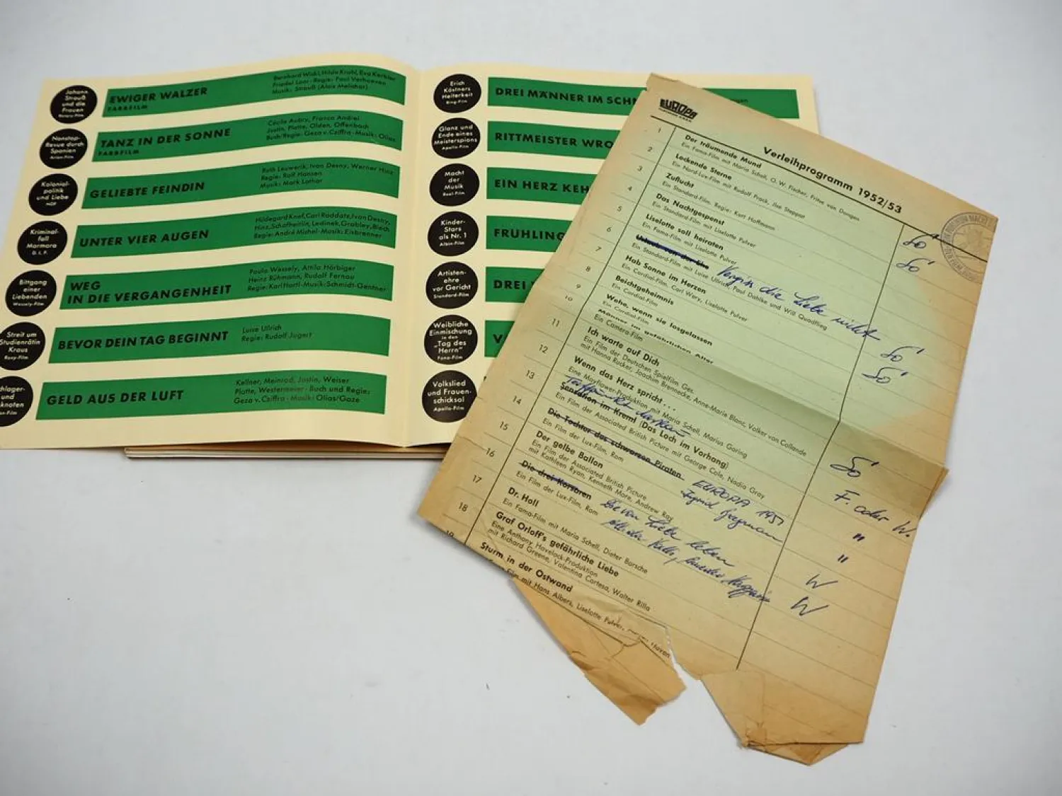 Prospekt Verleihprogramm DLF Deutsche London Film GmbH Hamburg 1954/55