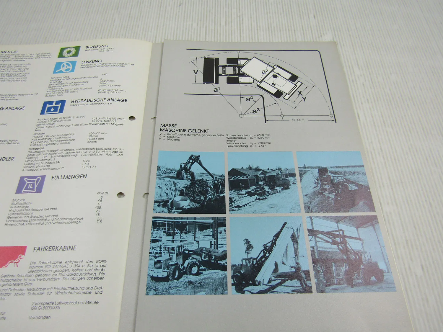 Prospekt Volvo BM 4200 Radlader und Geräte 1982