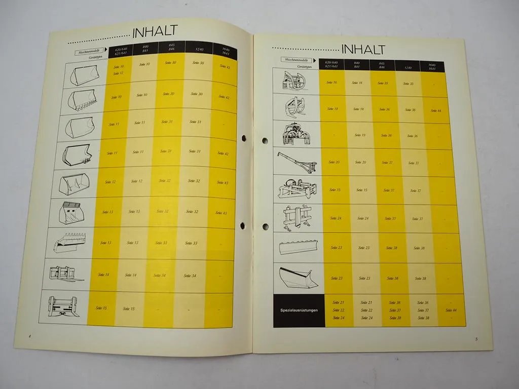 Prospekt Volvo BM 620 bis 1641 Radlader Anbaugeräte Schaufel Gabel Greifer 1978