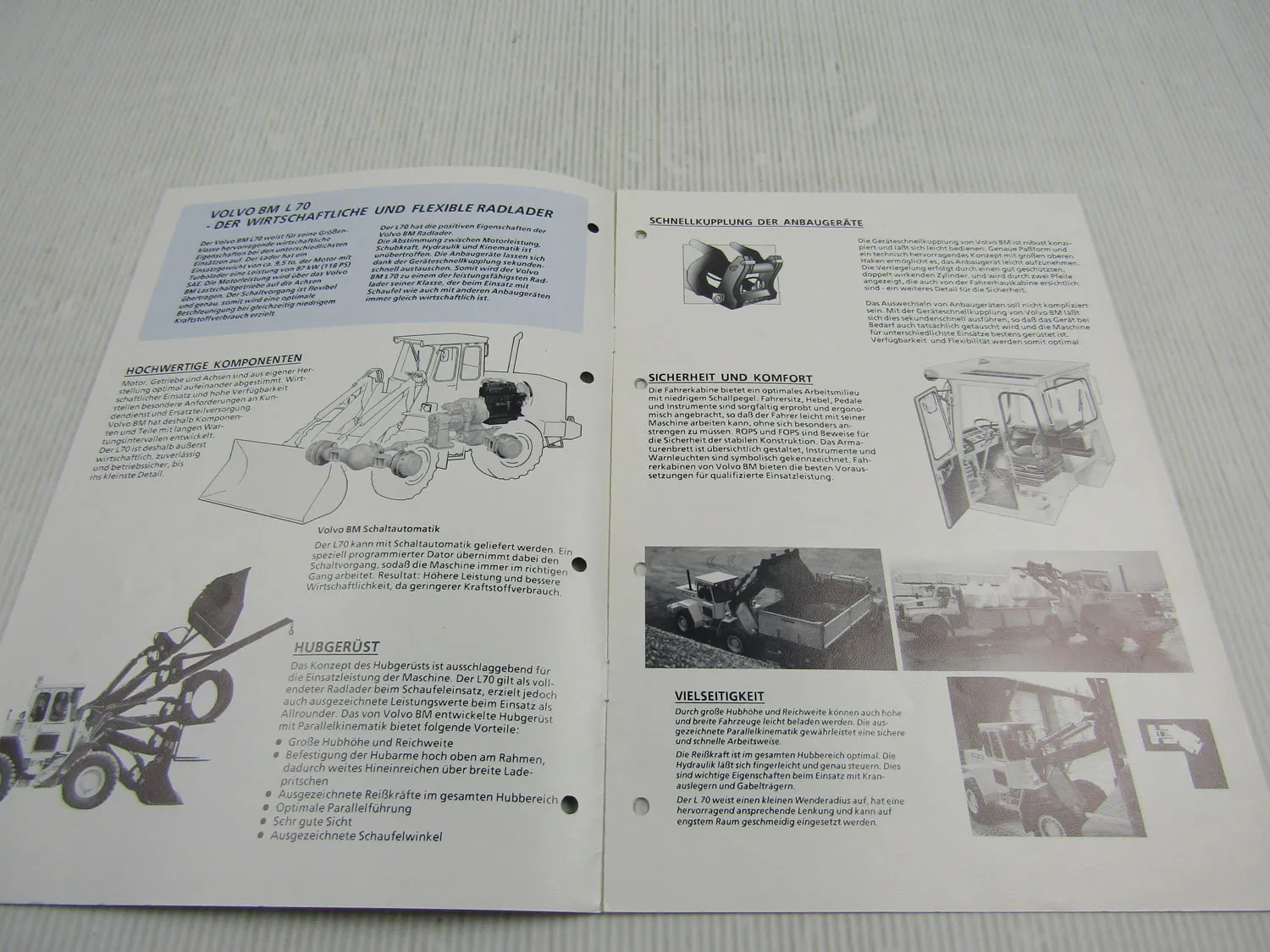 Prospekt Volvo BM L70 Radlader 118 PS ca 1985
