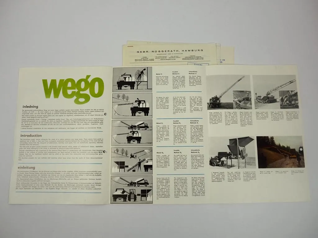 Prospekt Weibulls Wego Sämaschine für Grünflächen Strassenböschungen 1964