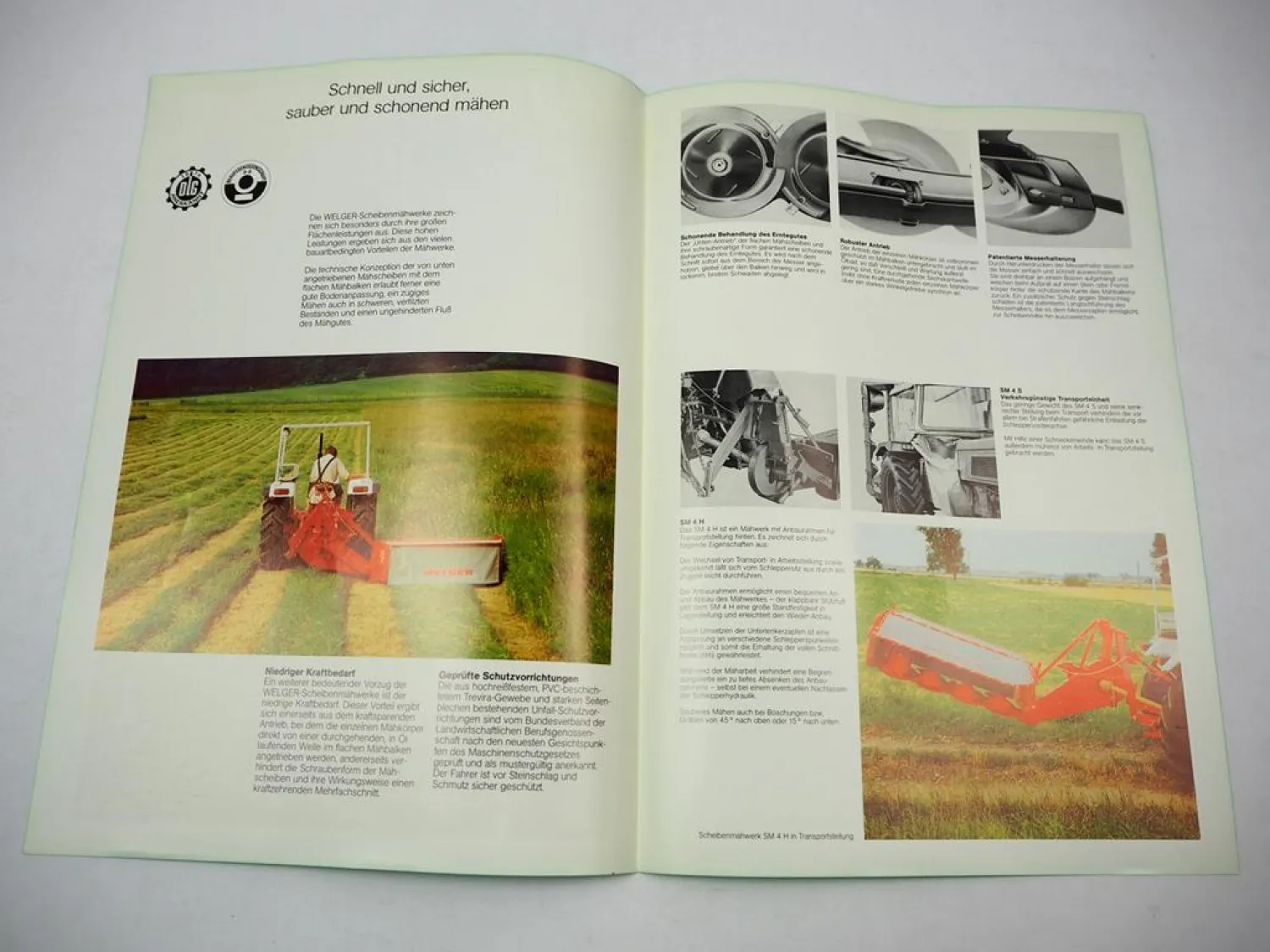 Prospekt Welger SM4 H S Scheibenmähwerk 1978