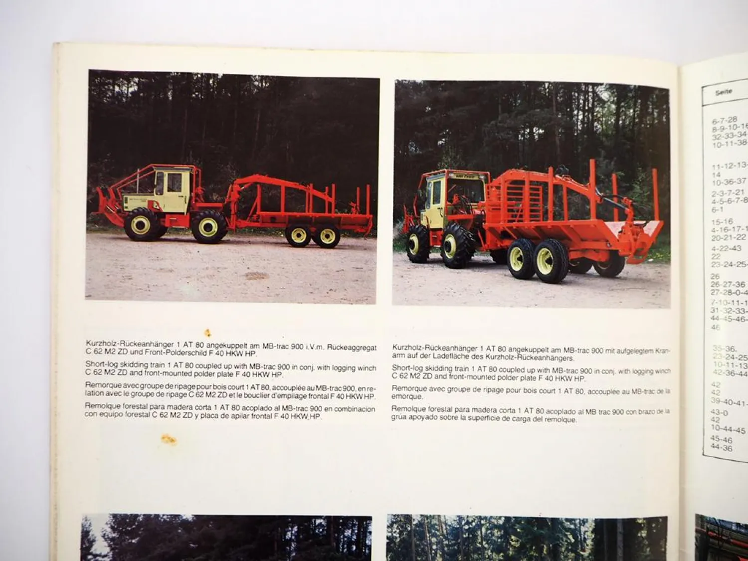 Prospekt Werner Maschinenfabrik Trier Forst Anbaugeräte an Unimog MBtrac 1984