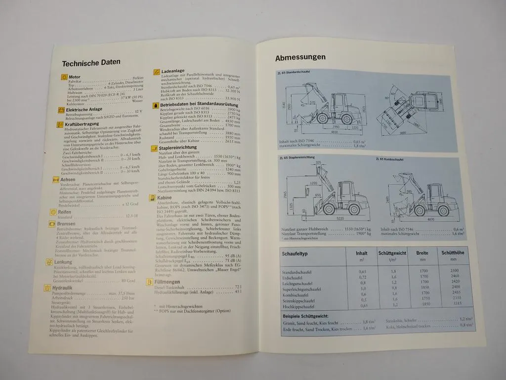 Prospekt Zeppelin ZL65 Radlader 1996