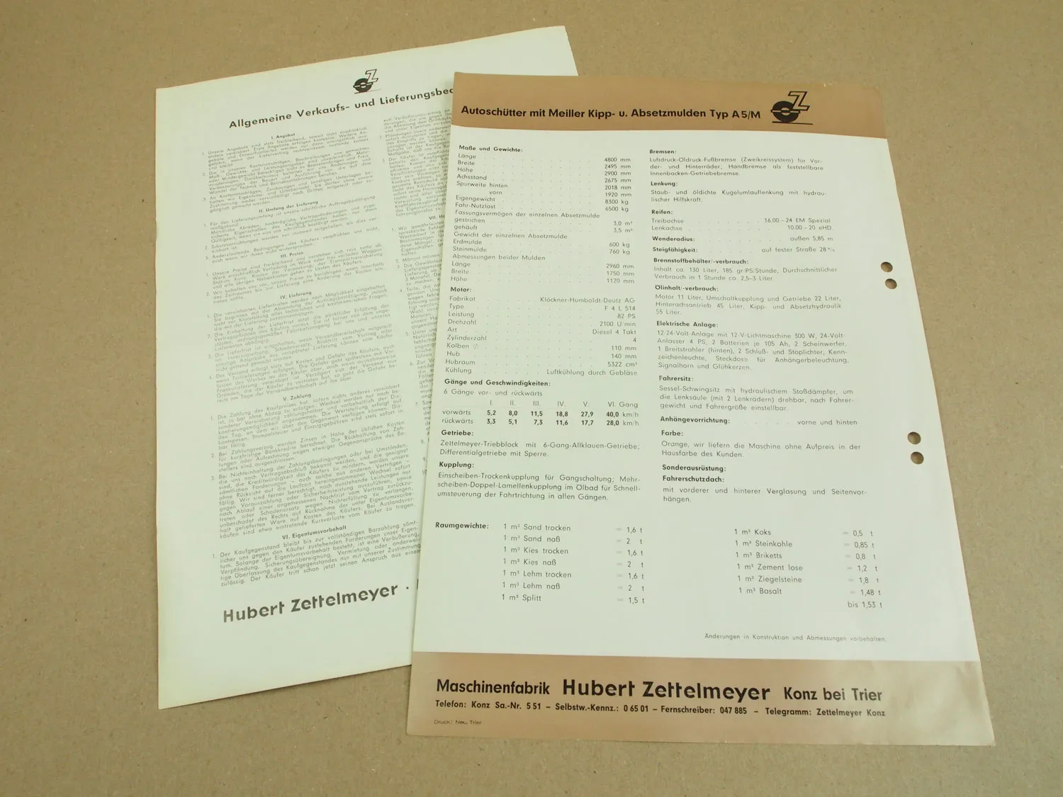Prospekt Zettelmeyer A5 M Autoschütler mit Meiller Kipp- Absetzmulden +Angebot