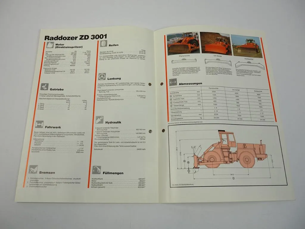 Prospekt Zettelmeyer ZD 3001 Raddozer 1984