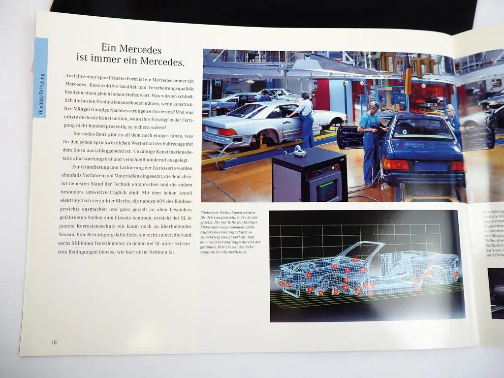 Prospekte Mercedes Benz 300 500 600 SL R129 Technik Ausstattung Farben 1989/92