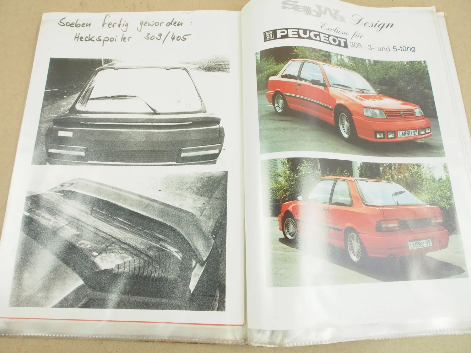 Prospekte Peugeot 405 Sabwa Design Umbau Tuning + Preise 1987/1988