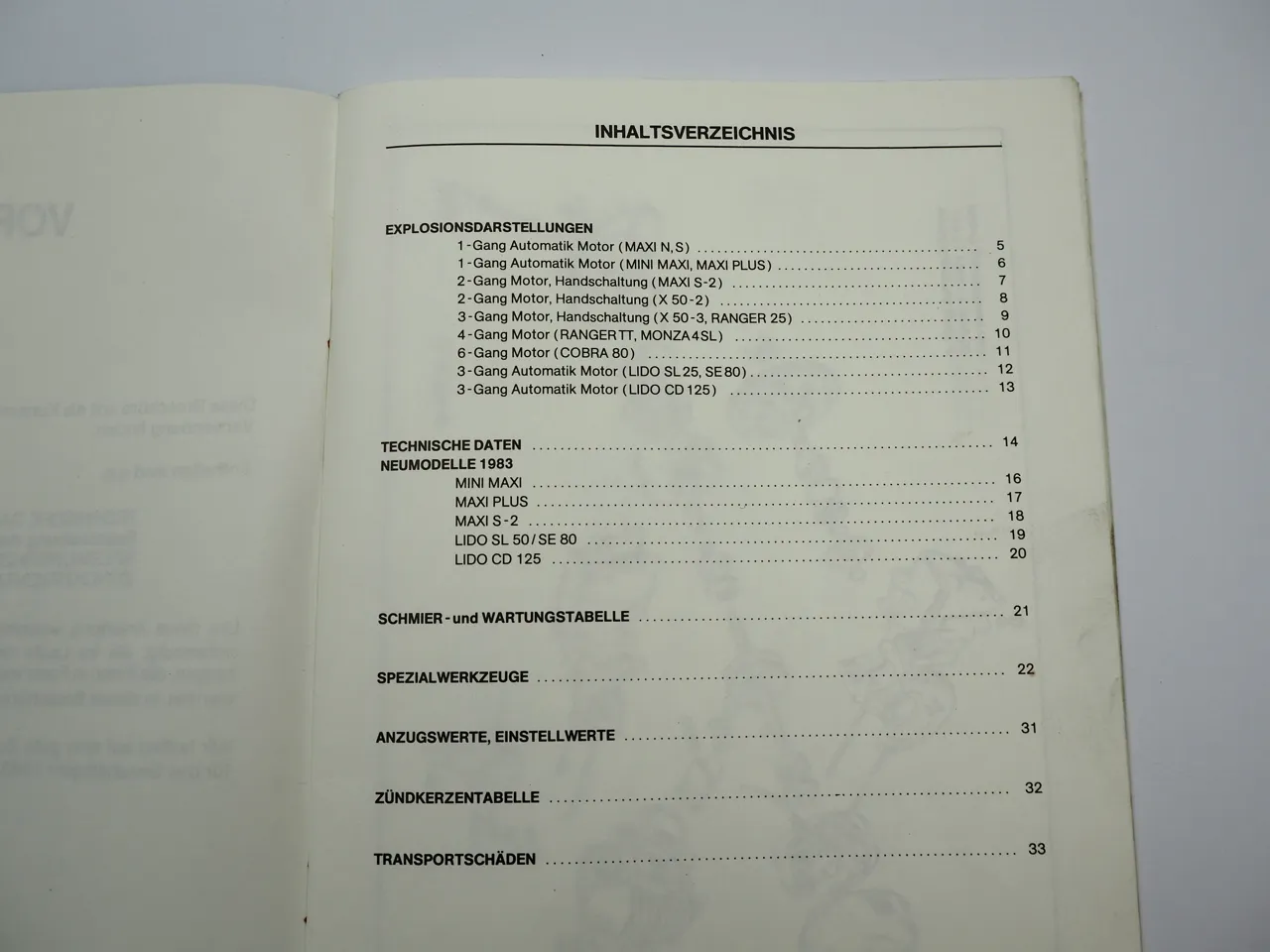 Puch Service Modelle 1983 Kundendienst Reparaturhinweise Werkstatthandbuch