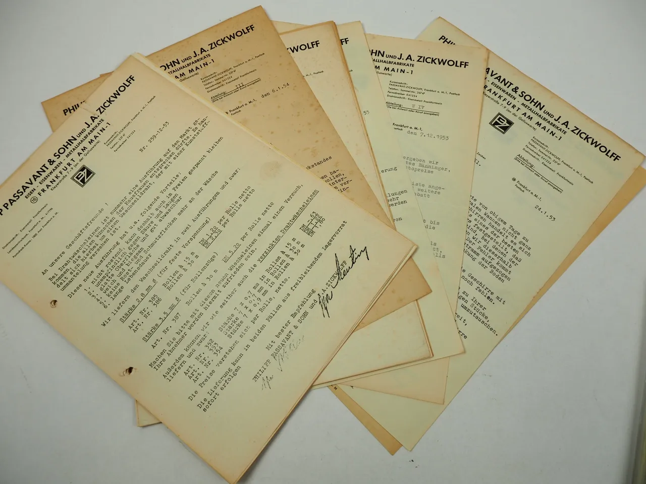 PZ Passavant Zickwolff Frankfurt a. M. Katalog Eisenwaren Sensen 1953