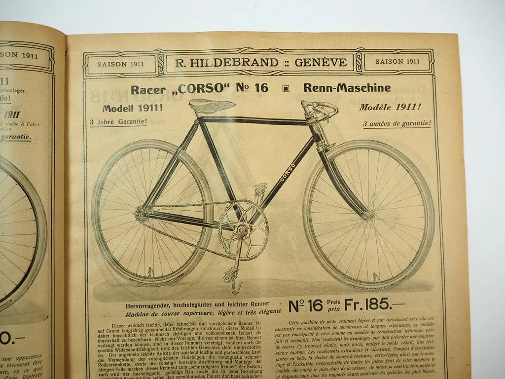 R. Hildebrand Genf Schweiz Fahrrad Verkauf Werbung Katalog 1911