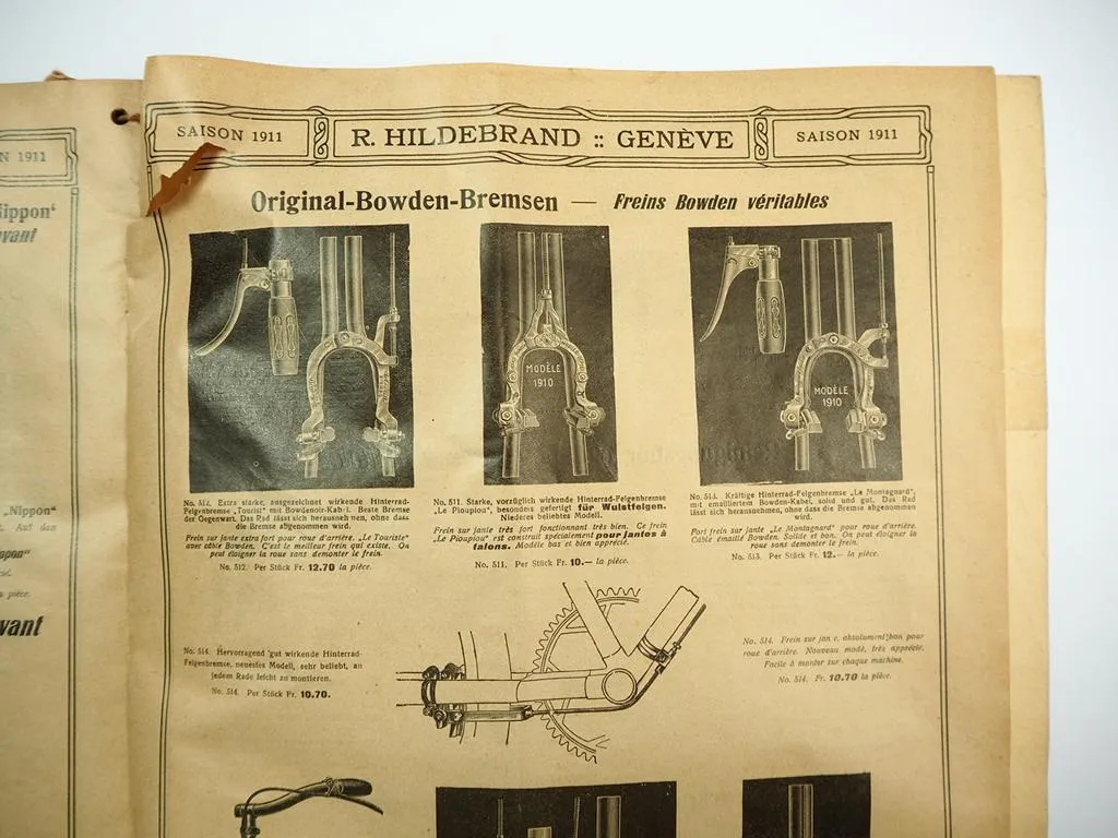R. Hildebrand Genf Schweiz Fahrrad Verkauf Werbung Katalog 1911