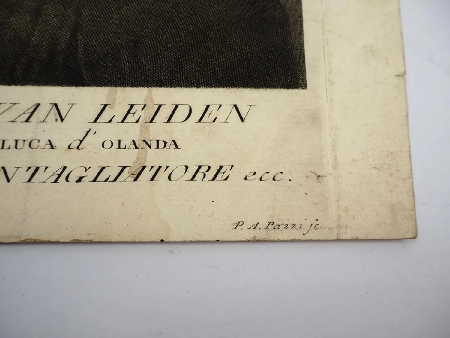 Radierung Luca van Leiden detto Luca d Olanda ca. 1750 Campiglia P. A. Pazzi