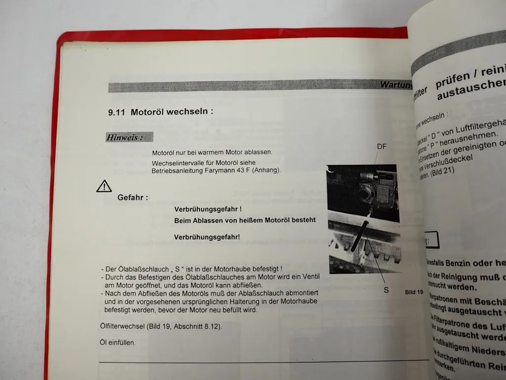 Rammax RW1403-HF Walze Bedienungsanleitung Ersatzteilliste gültig ab 7/97