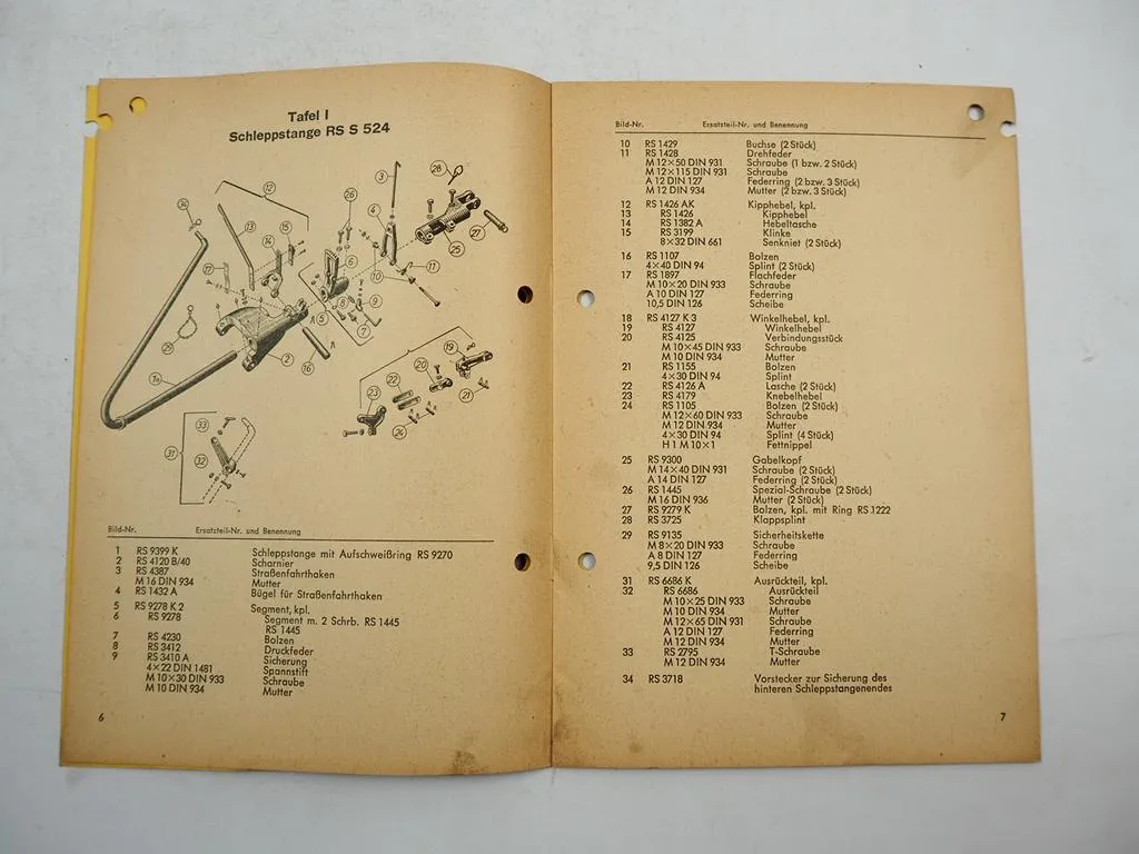 Rasspe Mähwerk für Güldner Schlepper AW AL A2W A2L A3KA A3K Ersatzteilliste 1963