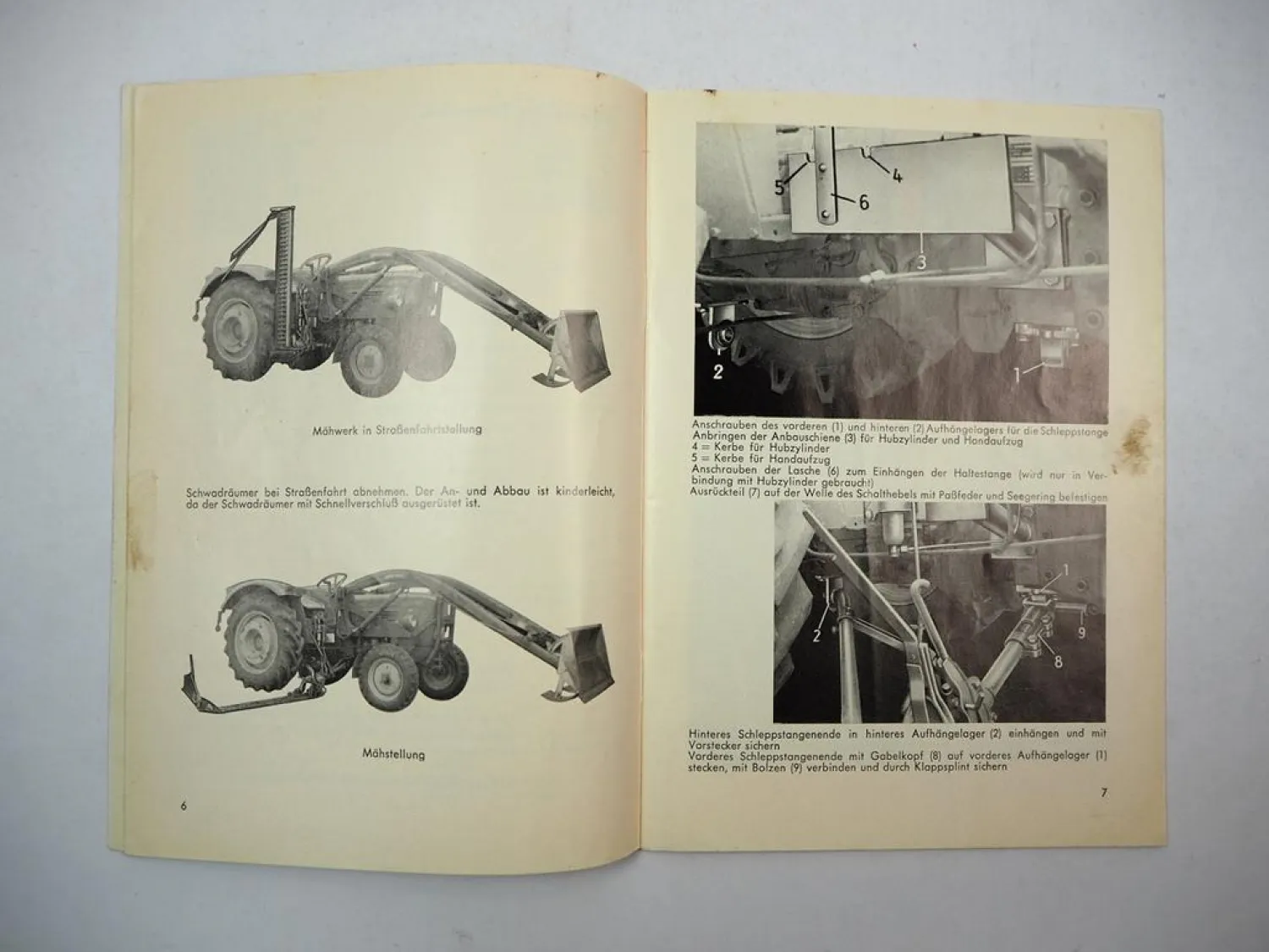 Rasspe Mähwerk für Güldner Schlepper G25 G25S G30 G30S Betriebsanleitung 1966