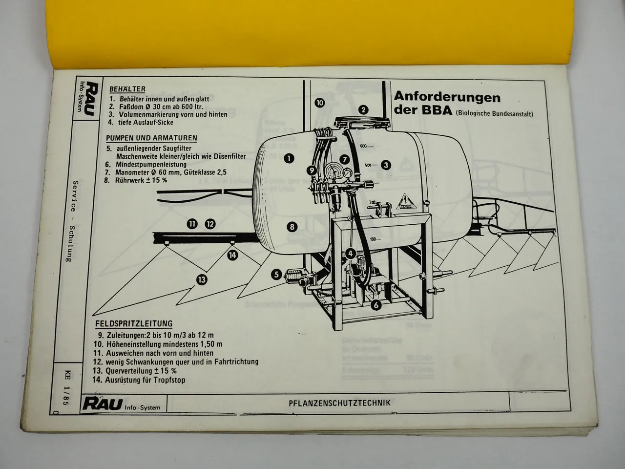Rau Pflanzenschutztechnik Elektronik Serviceschulung 1987/88