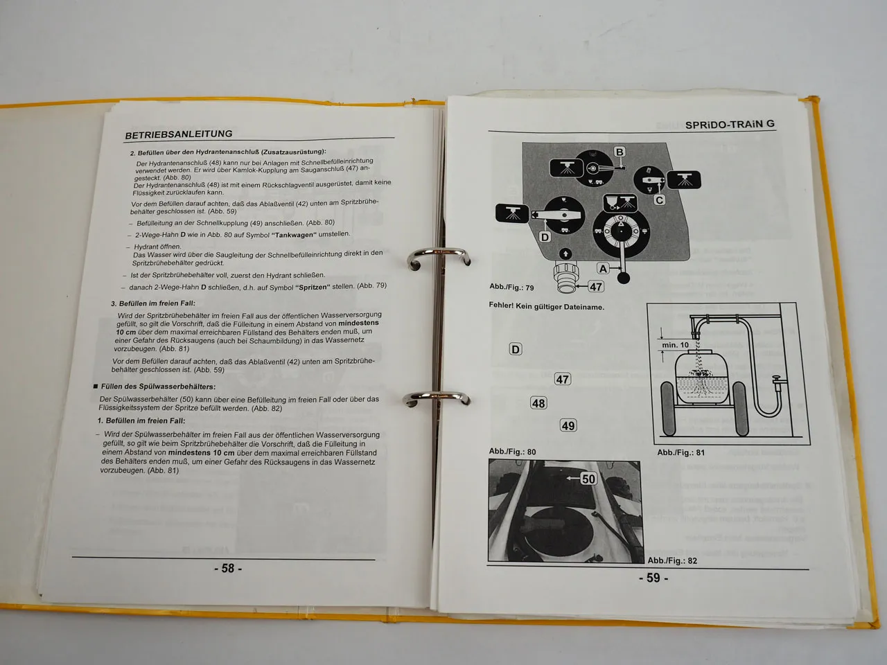 Rau Spridotrain G 20 28 38 Anhängespritze Betriebsanleitung Ersatzteilliste 1998