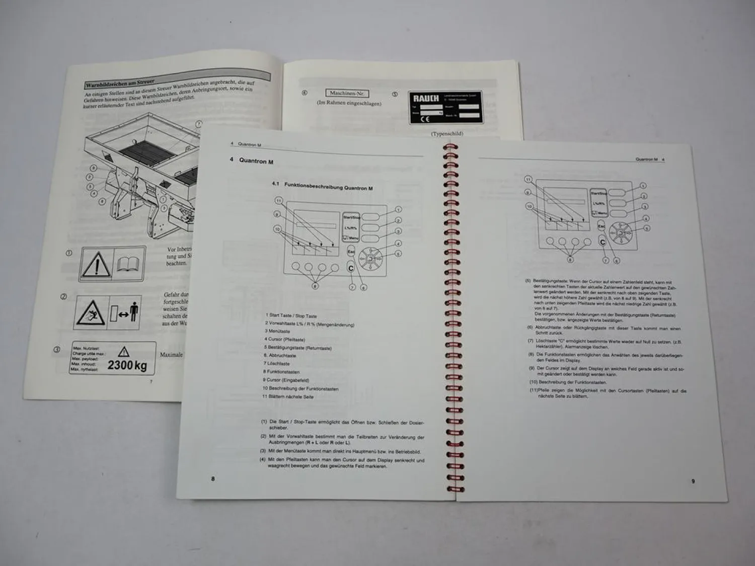 Rauch Alpha 1131 Düngerstreuer + Quantron M eco Steuerung Betriebsanleitung 2002