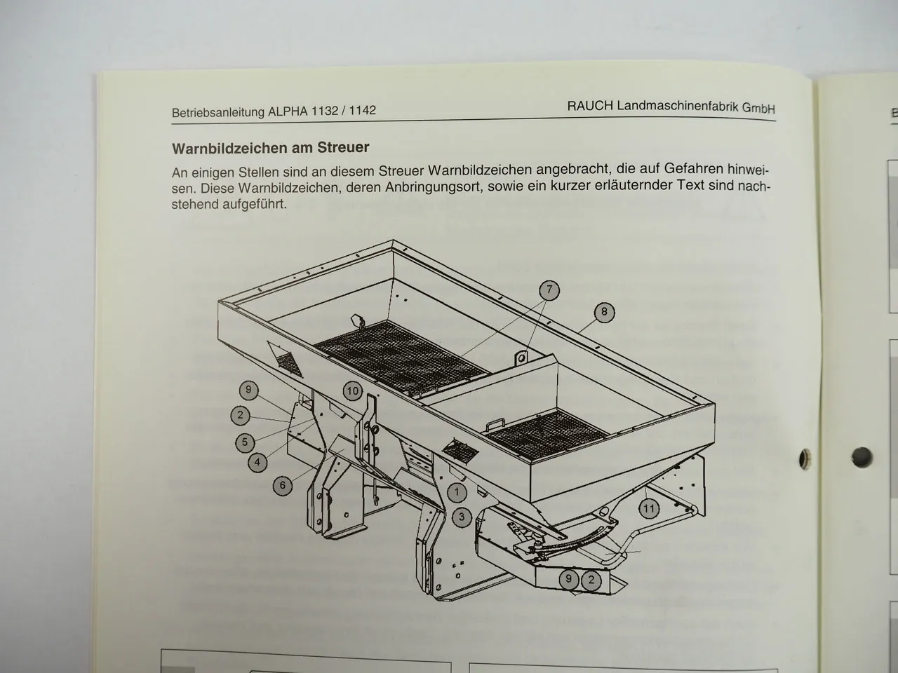 Rauch Alpha 1132 1142 Düngerstreuer Betriebsanleitung Bedienungsanleitung 2004