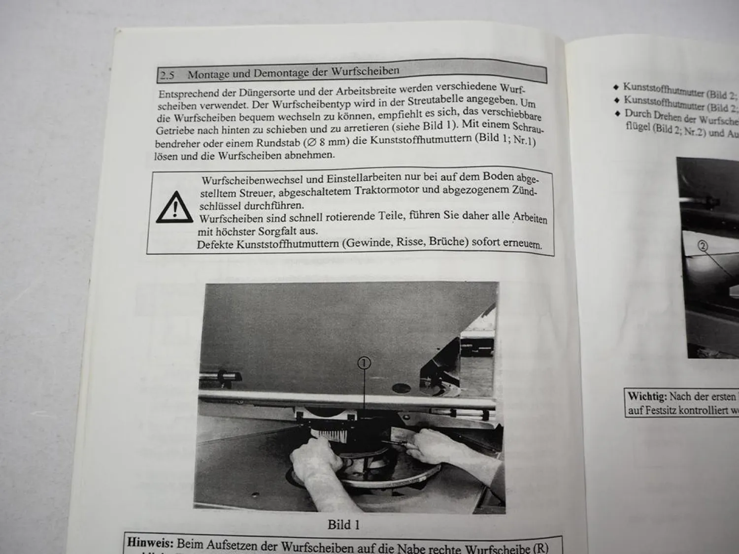 Rauch Axera M Düngerstreuer Betriebsanleitung Bedienungsanleitung 1998