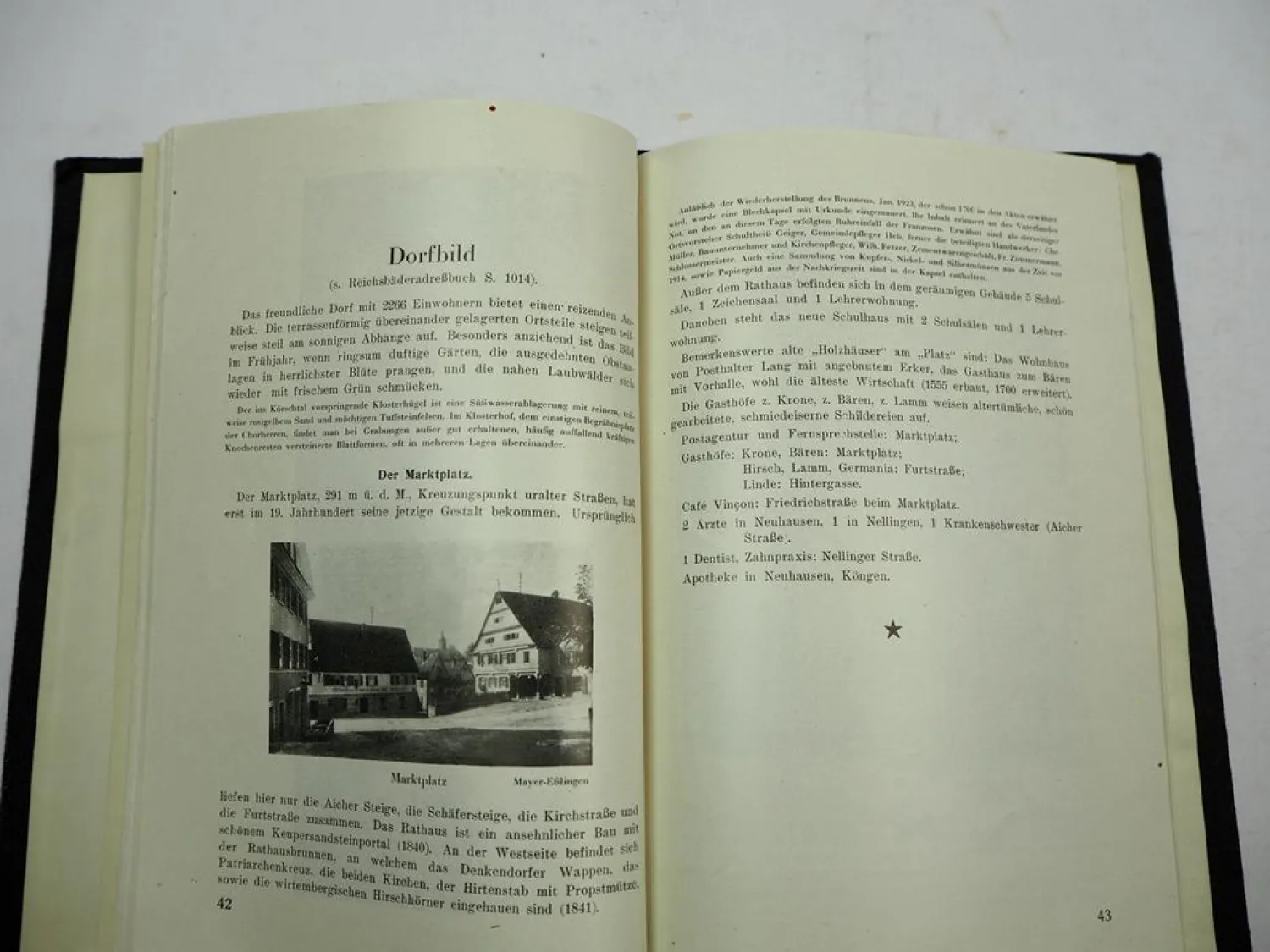 Reiseführer Denkendorf und seine Umgebung 1926 Esslingen Stuttgart