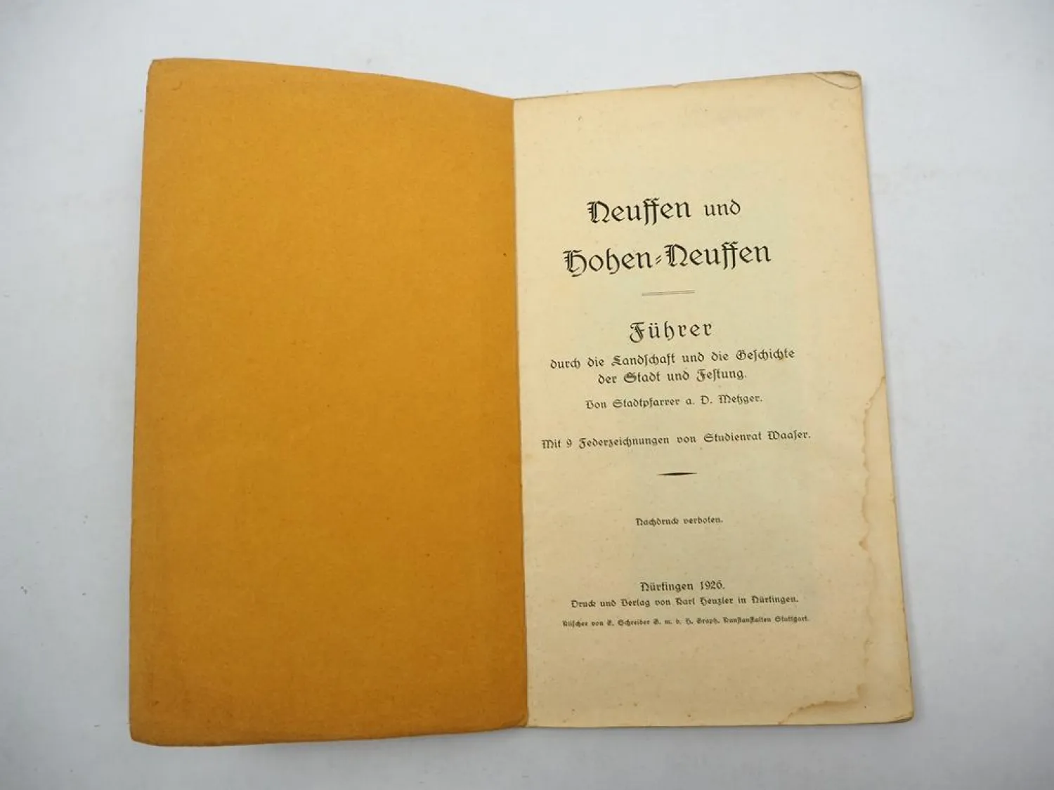 Reiseratgeber Neuffen und Hohenneuffen 1926 Nürtingen Baden-Württemberg