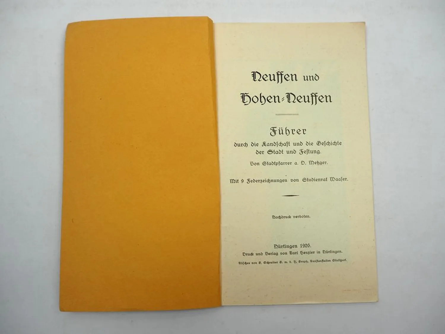 Reiseratgeber Neuffen und Hohenneuffen Nürtingen 1926 Metzger Baden-Württemberg