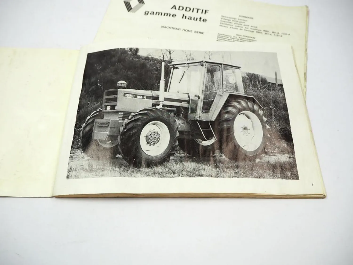 Renault 1151-4 Tracteur Guide D Utilisation et D´ Entretien