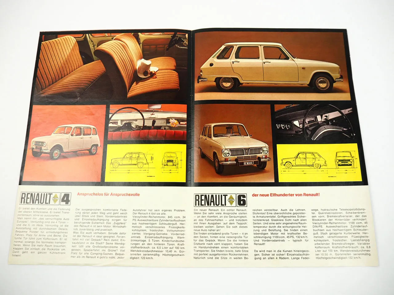 Renault 4 6 8 10 12 16 Programmübersicht PKW Prospekt 1971
