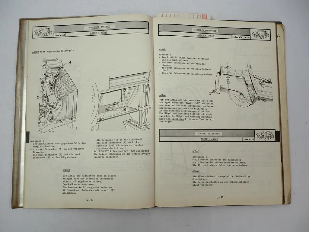 Renault 4 Karosserie + Mechanik Werkstatthandbuch Reparaturanleitung ab 1967