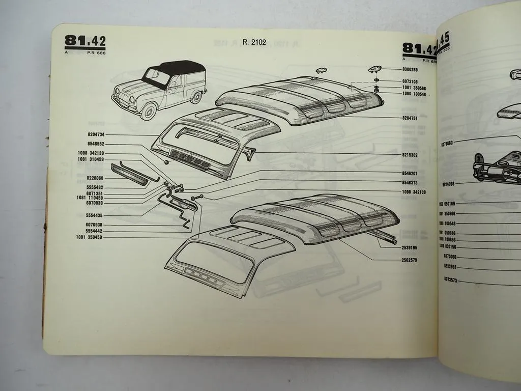 Renault 4 R 1120 1121 1122 2102 Catalogue de Pieces de Rechange P.R.686/2