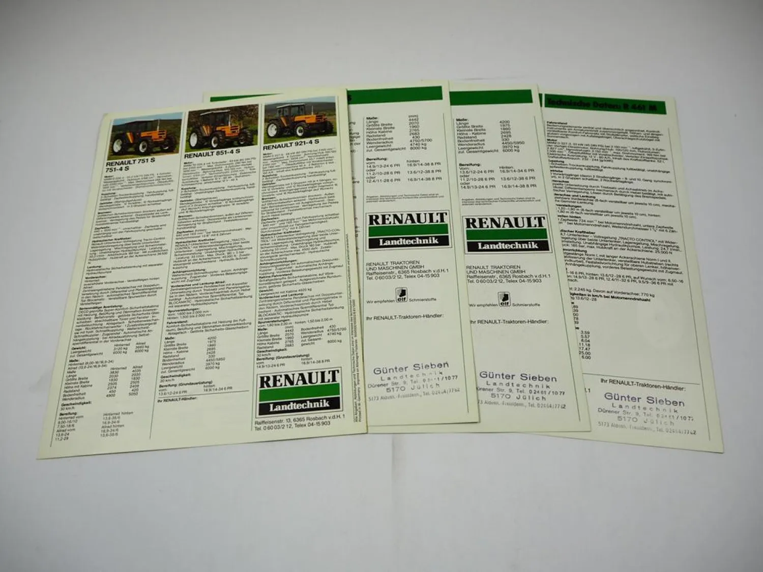 Renault 421 M - Serie S 921-4 Traktor 4 Prospekte Programm Techn. Daten ca. 1981