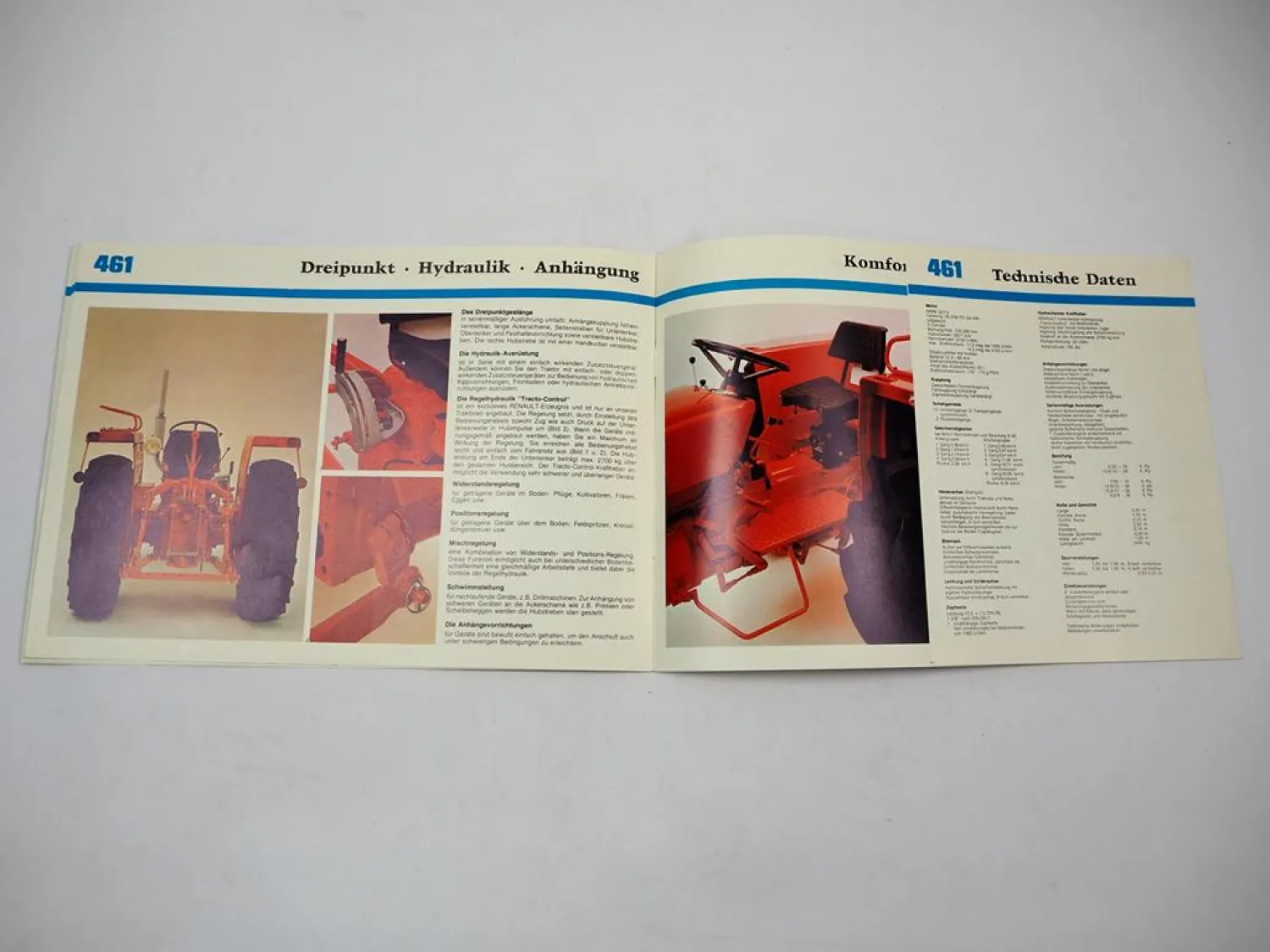 Renault 461 Traktor Schlepper mit 46 PS Prospekt 1976
