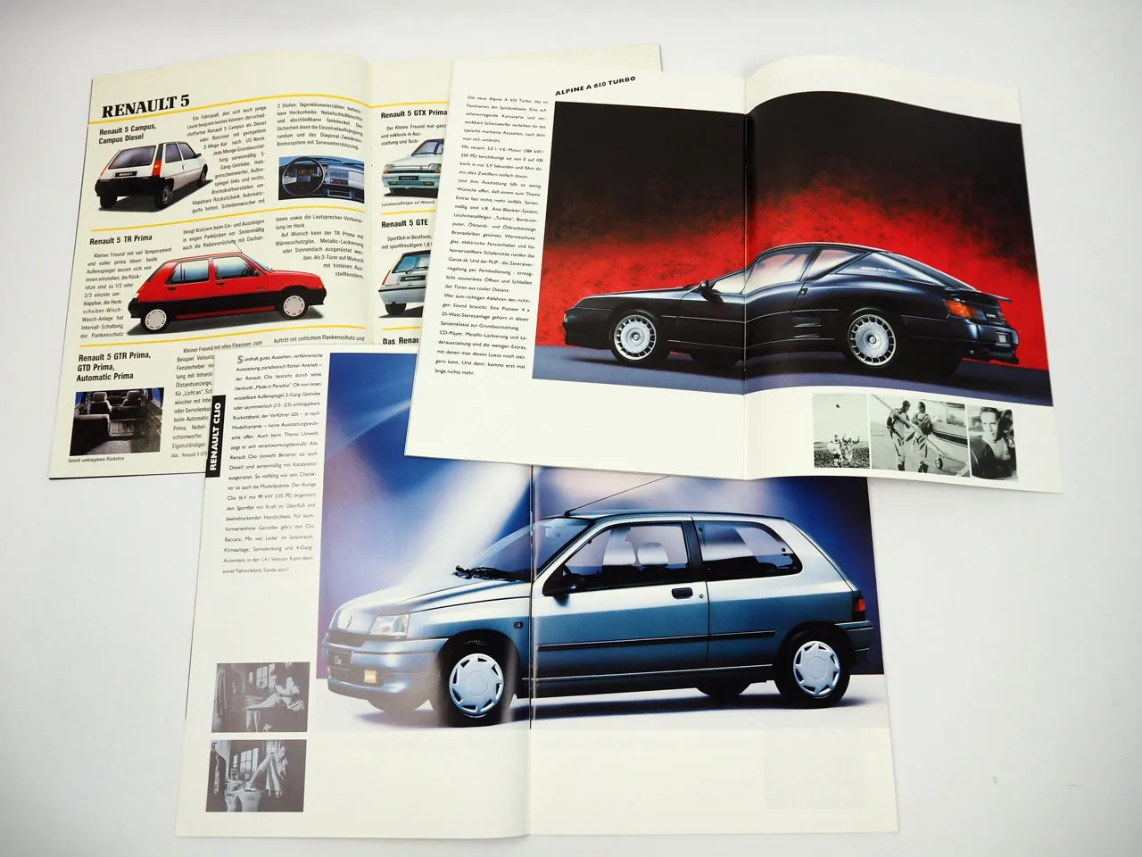 Renault 5 19 21 25 Espace Alpine Produktprogramm 3x Prospekt 1990 1991 1993