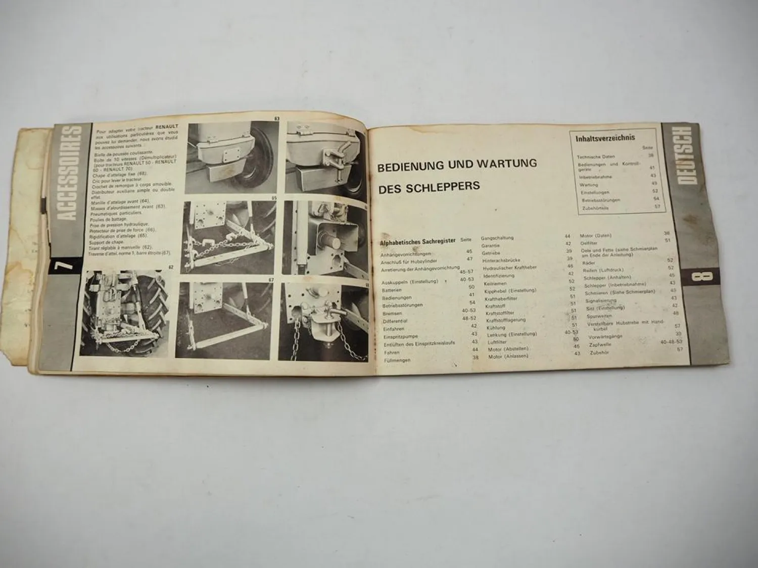 Renault 50 60 70 80 Betriebsanleitung Utilisation Entretien Operation Guide