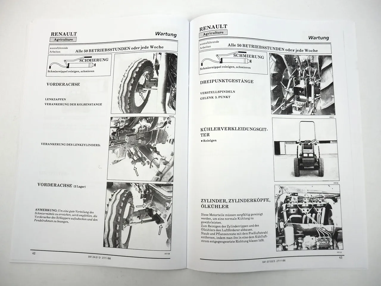 Renault 55-12V 55-12F R3235 R3245 Traktor Bedienung Wartung Betriebsanleitung