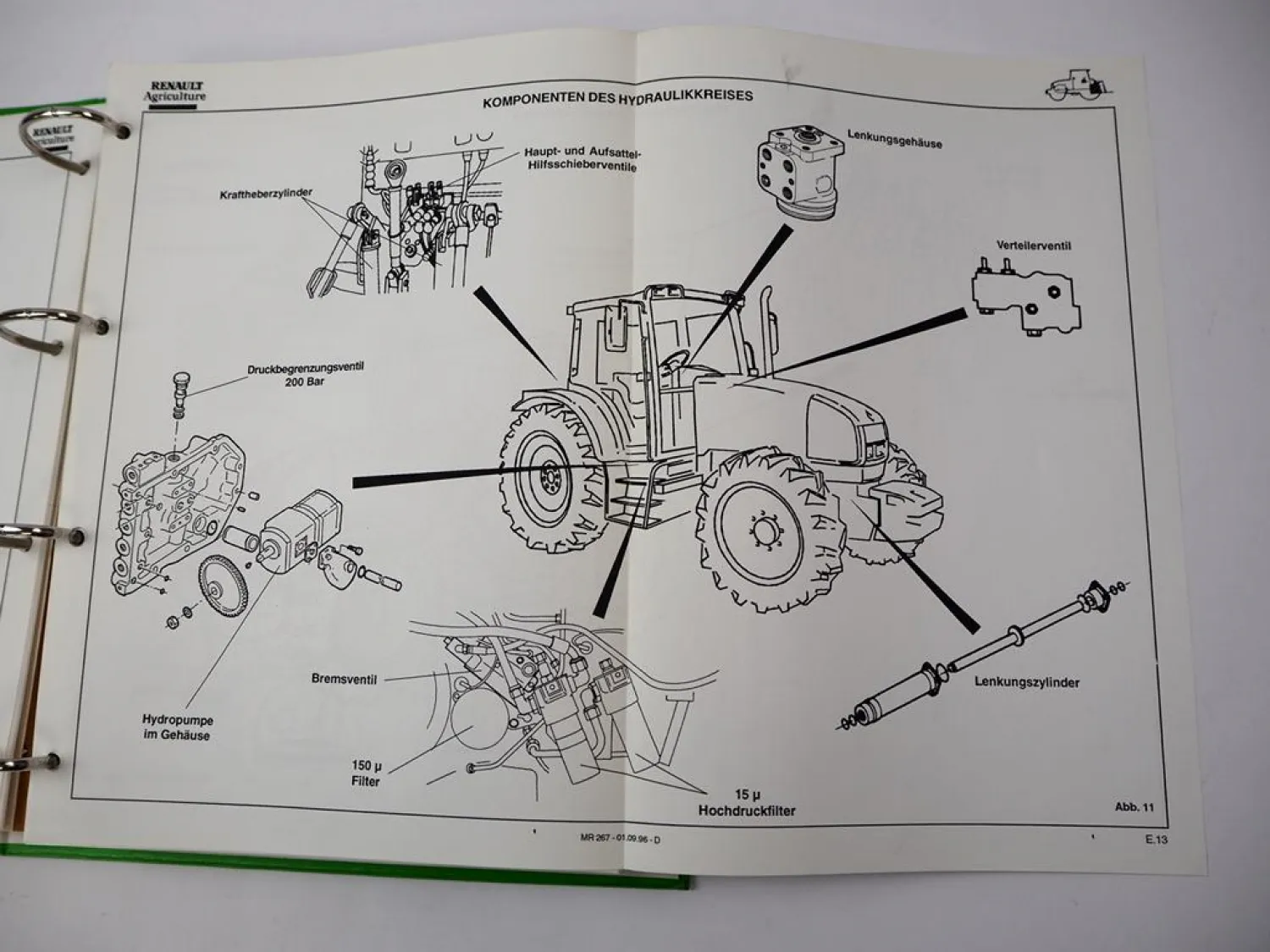 Renault Ares 610 620 630 Traktor Werkstatthandbuch Reparaturanleitung Kap. E - H