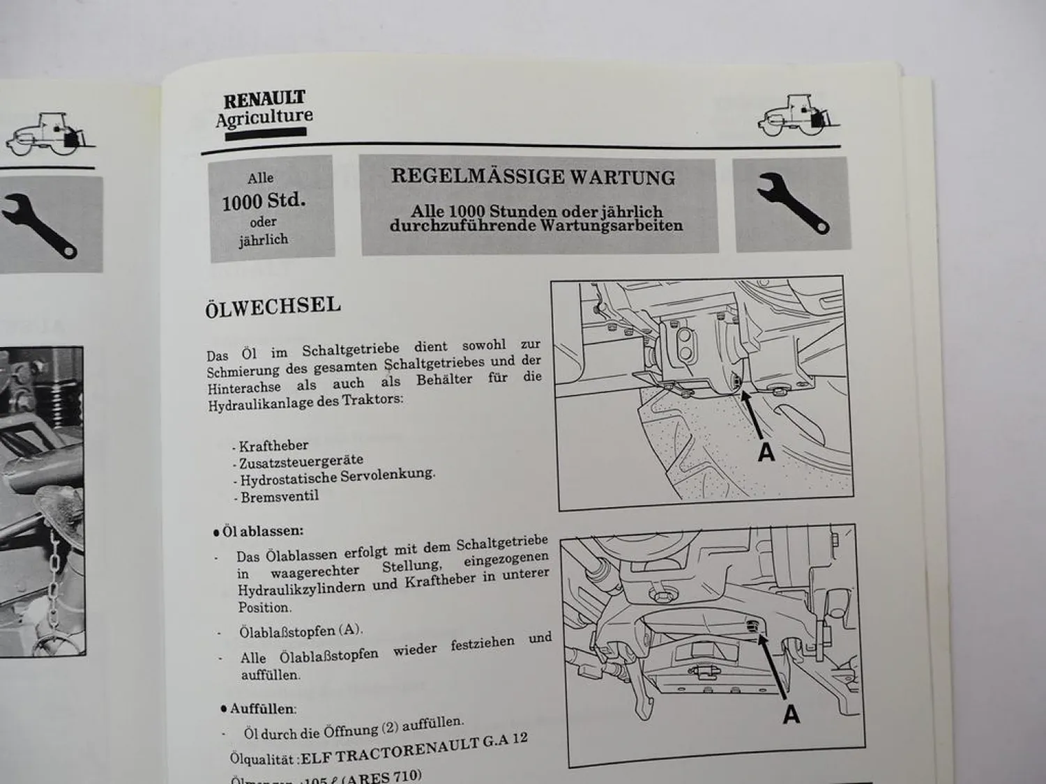 Renault Ares 710 720 Traktor Betriebsanleitung Bedienung Wartung 1997